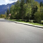 Rückblick Strasse im Val di Sella, kurz vor Sella