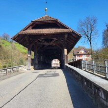 gedeckte Holzbrücke in Werthenstein